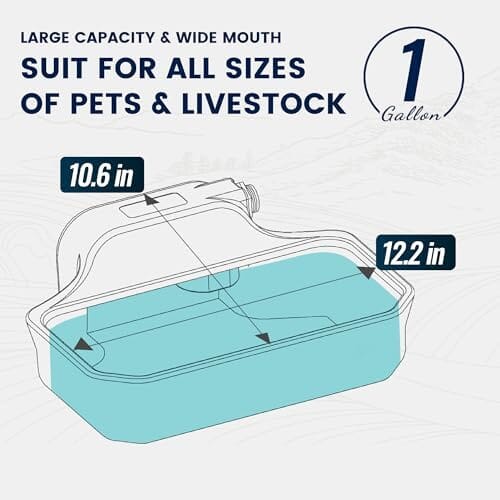1 Gallon Dog Water Bowl for Outdoor