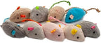18-Pack Plush Catnip-Filled Mice Toys for Indoor Cats