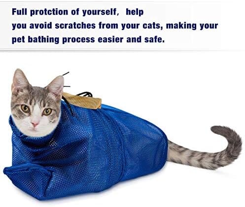 2 Pieces Cat Grooming Washer Mesh Bag Cat Muzzles Breathable Mesh