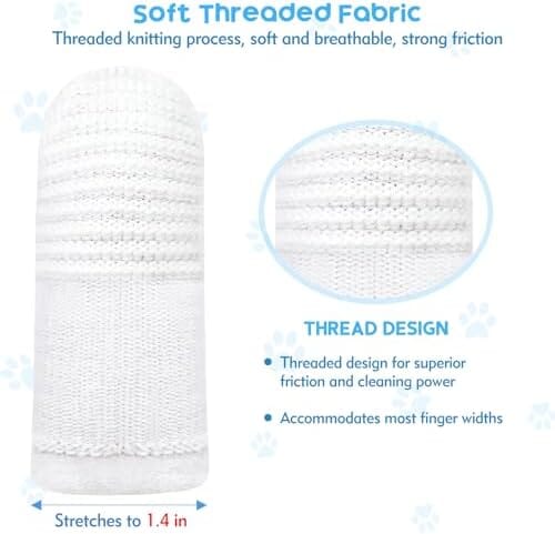 20Pcs Dog Toothbrush Soft Fabric Dog Finger Toothbrush