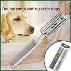 2Pcs Razor Comb for Dogs Cats with Extra Blades Double Sides