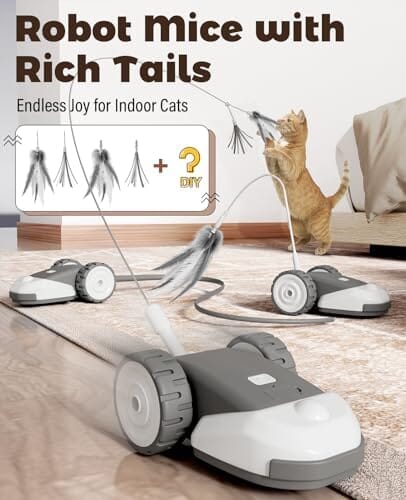 3-in-1 Interactive Cat Toy - 2-Speed Automatic Moving Mouse Cat Toys