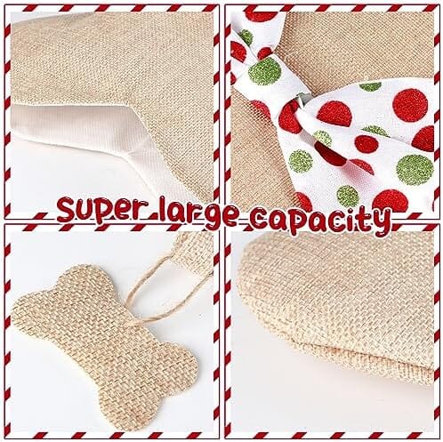 3 Pcs Christmas Pet Dog Stockings