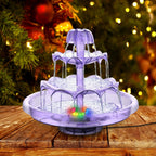 3 Tier DIY Solar Fountain with 24-Hours Working and Lights
