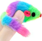 36PCS 1.8' Rainbow Color Furry Cat Toy Mice with Rattle Kitten Mouse Interactive Play