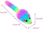 36PCS 1.8' Rainbow Color Furry Cat Toy Mice with Rattle Kitten Mouse Interactive Play