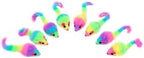 36PCS 1.8' Rainbow Color Furry Cat Toy Mice with Rattle Kitten Mouse Interactive Play