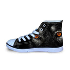 3D Wolf Printed Women Canvas Lace Up Shoes Dog Design Footwear Pet Clever 