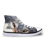 3D Wolf Printed Women Canvas Lace Up Shoes Dog Design Footwear Pet Clever 7 
