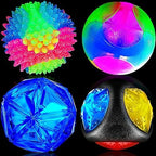 4 Pieces Light up Dog Ball Spiny Light up Dog Ball