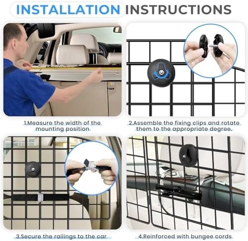 Adjustable Heavy-Duty Wire Mesh Pet Barrier for Car