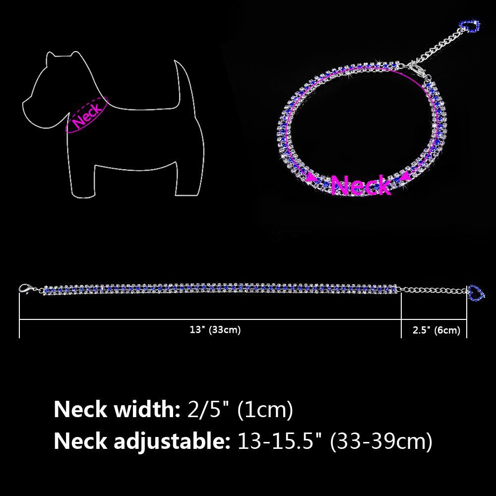 Bling Rhinestone Dog Collar Necklace Dog Leads & Collars Pet Clever 