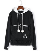 Catagaroo Hoodies with Kangaroo Pouch For Your Cat Cat Carriers Pet Clever Black S 