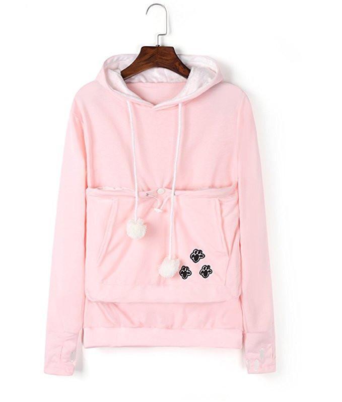 Catagaroo Hoodies with Kangaroo Pouch For Your Cat Cat Carriers Pet Clever S Pink 