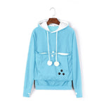 Catagaroo Hoodies with Kangaroo Pouch For Your Cat Cat Carriers Pet Clever Blue S 