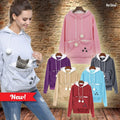 Catagaroo Hoodies with Kangaroo Pouch For Your Cat Cat Carriers Pet Clever Grey S 