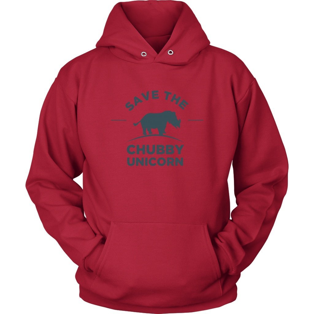 Chubby Unicorn Hoodie Design T-shirt teelaunch Unisex Hoodie Red S