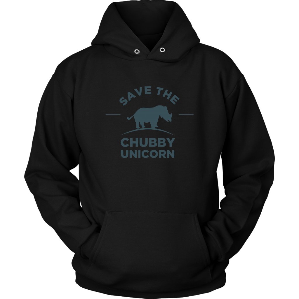 Chubby Unicorn Hoodie Design T-shirt teelaunch Unisex Hoodie Black S
