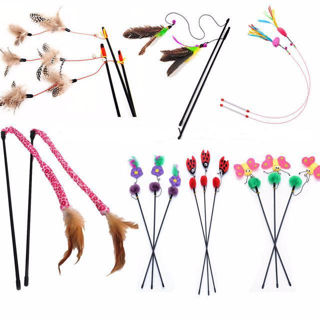 Cute Design Feather Teaser Cat Toy Cat Toys Pet Clever 5Pcs 