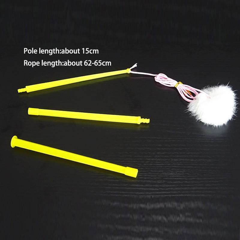 Cute Design Wire Wand Colorful Feather Teaser Cat Toy Cat Toys Pet Clever 2Pcs set B 