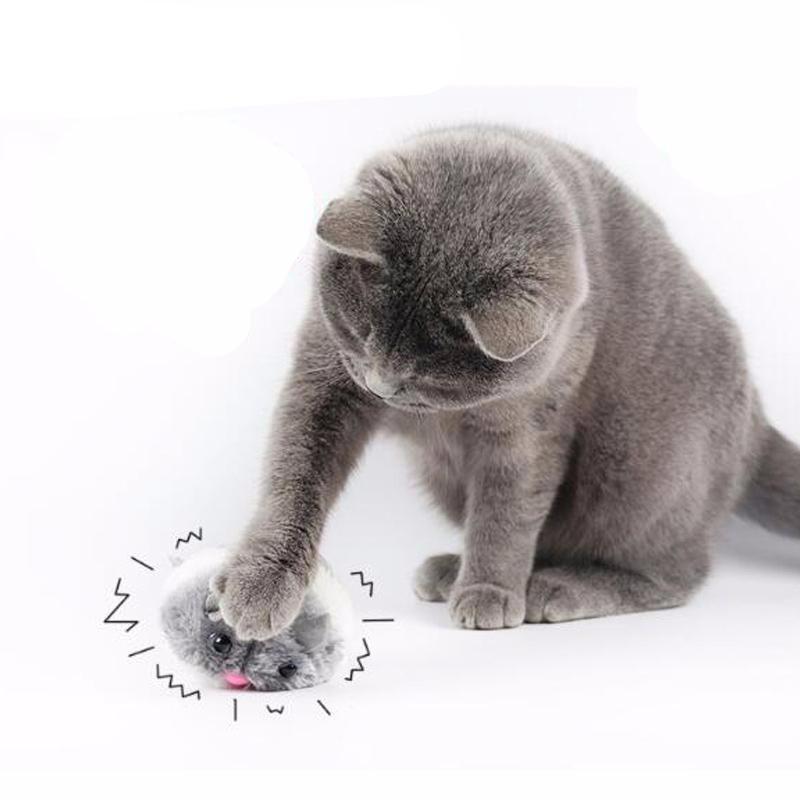 Cute Fat Mouse Cat Chasing Vibration Playing Toy Cat Toys Pet Clever 