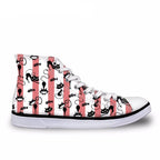 Cute High Top Casual Cat Design Shoes for Women Cat Design Footwear Pet Clever 