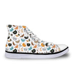 Cute High Top Casual Cat Design Shoes for Women Cat Design Footwear Pet Clever O 