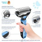 Dematting Comb with Extra Wide Double-Sided Stainless Steel Teeth for Detangling
