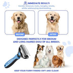 Dematting Comb with Extra Wide Double-Sided Stainless Steel Teeth for Detangling