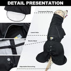 Dog Poncho with Reflective Strap and Transparent Hat Brim (Medium)