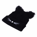 Fluffy Cat Ears Women Hat Knitted Warm Winter Beanie Fluffy Cat Ears Women Hat Knitted Warm Winter Beanie Pet Clever 