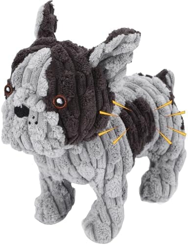 Frenchie Dog Toys Plush Interactive Dog Toy with Crinkle Paper and Squeaker