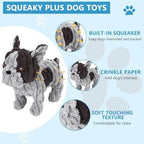 Frenchie Dog Toys Plush Interactive Dog Toy with Crinkle Paper and Squeaker