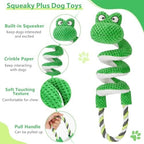Frog Interactive Squeaky Dog Toys with Pull Rope