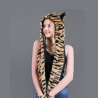 Fuzzy Fluffy Animal Design Mittens Gloves Plush Beanie Cat Design Accessories Pet Clever 6 