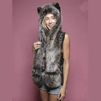 Fuzzy Fluffy Animal Design Mittens Gloves Plush Beanie Cat Design Accessories Pet Clever 8 