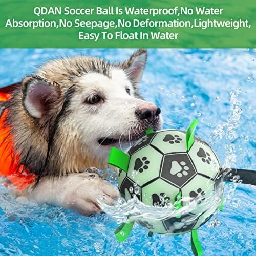 Glow in The Dark Dog Toys Soccer Ball with Straps