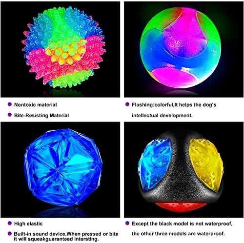 Glow in The Dark Dog Toys Soccer Ball with Straps