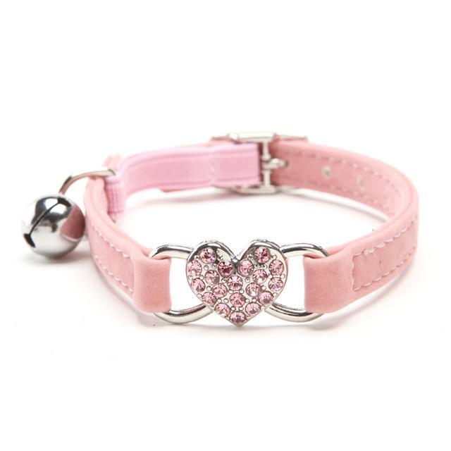 Lovely Heart with Bell Design Cat Collar Cat Care & Grooming Pet Clever Pink 