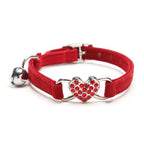 Lovely Heart with Bell Design Cat Collar Cat Care & Grooming Pet Clever Red 