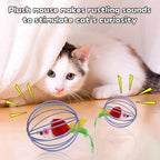 Metal Cage with Colourful Plush Mouse Toys