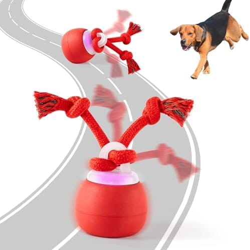 Moving Wicked Ball for Pup with Rope