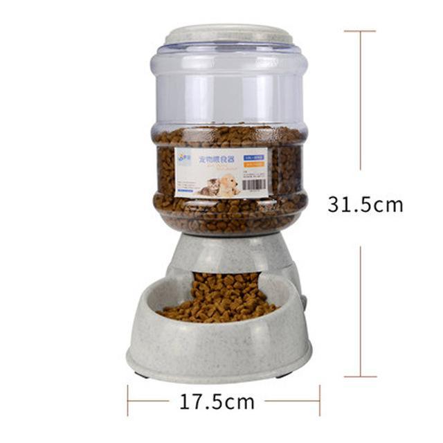 Pet Large Automatic Food & Water Dispenser Cat Bowls & Fountains Pet Clever Gray Food 