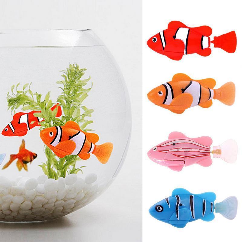 Plastic Decorative Robot Fish Toy Activated with Battery Cat Toys Pet Clever 