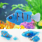 Plastic Decorative Robot Fish Toy Activated with Battery Cat Toys Pet Clever 