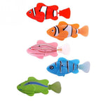 Plastic Decorative Robot Fish Toy Activated with Battery Cat Toys Pet Clever 