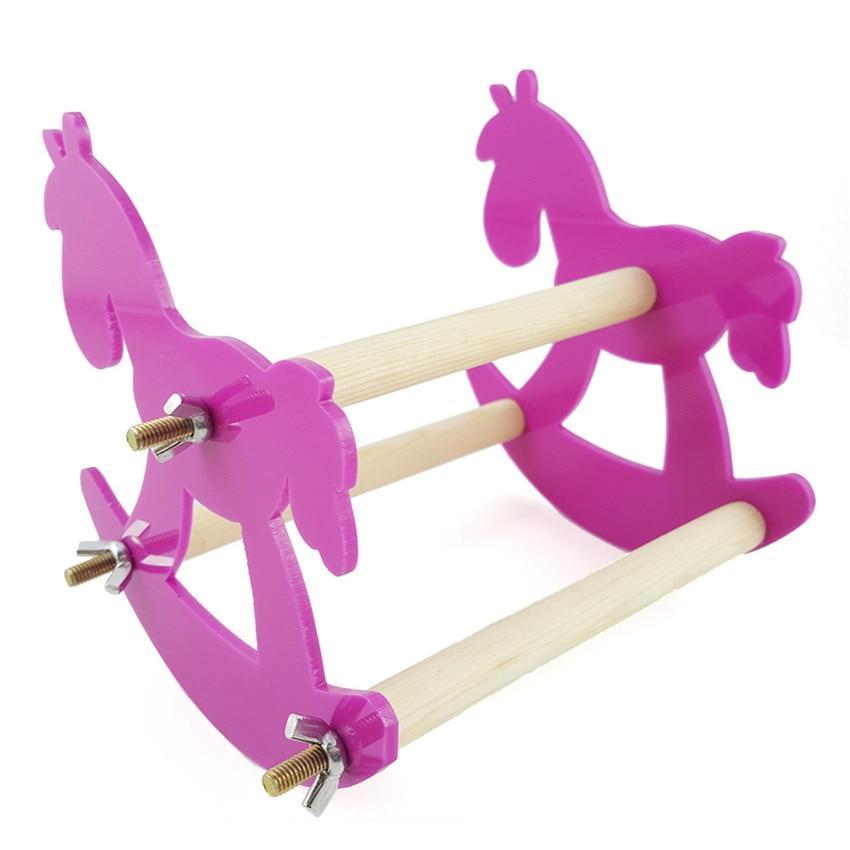 Rocking Horse Design Bird Standing Platform Toy Standing Birds Pet Clever 