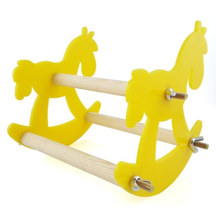 Rocking Horse Design Bird Standing Platform Toy Standing Birds Pet Clever 