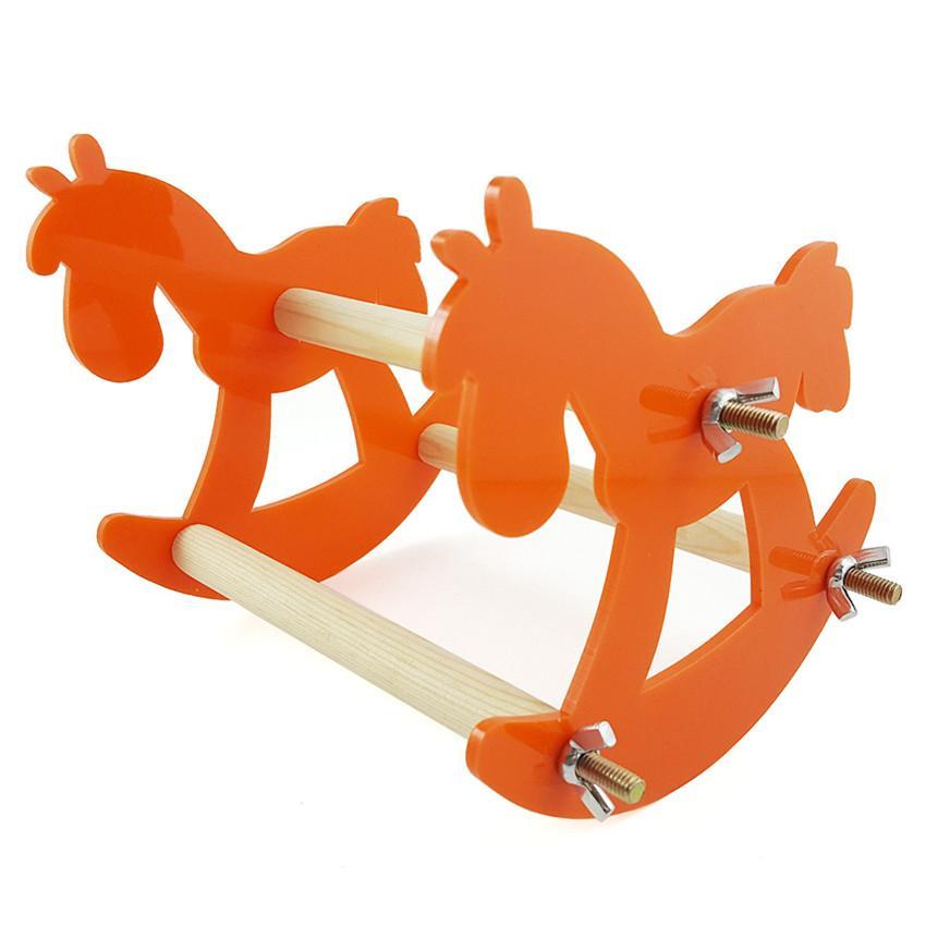 Rocking Horse Design Bird Standing Platform Toy Standing Birds Pet Clever 