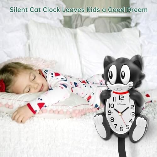 Silent Non Ticking with Moving Eyes and Pendulum Tail